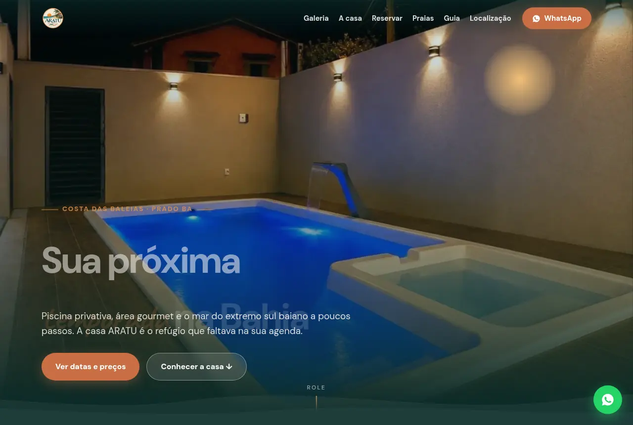 Tela do site Aratu · Bahia para ficar