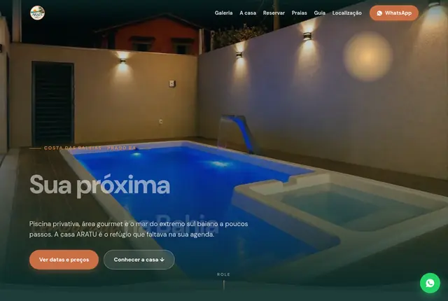 Tela do site Aratu · Bahia para ficar