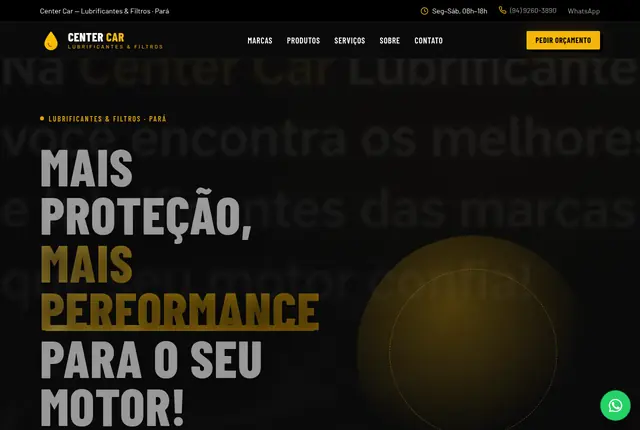 Tela do site Center Car