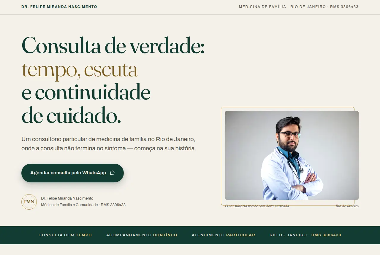 Tela do site Consulta de família